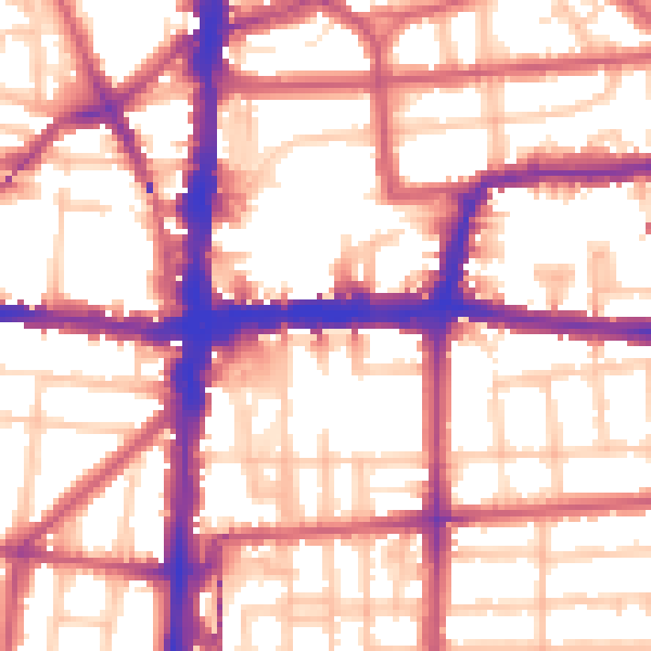 Daytime road noise heatmap for E8 3AU