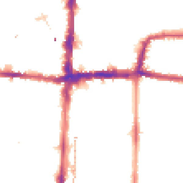 Night-time road noise heatmap for E8 3DG