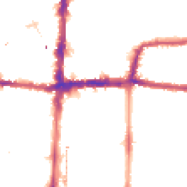 Night-time road noise heatmap for E8 3DW