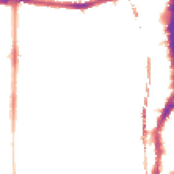 Night-time road noise heatmap for E8 3HA