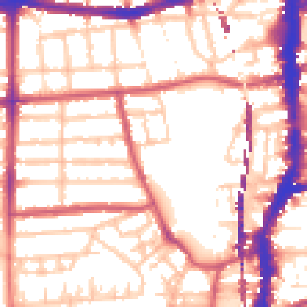 Daytime road noise heatmap for E8 3HE