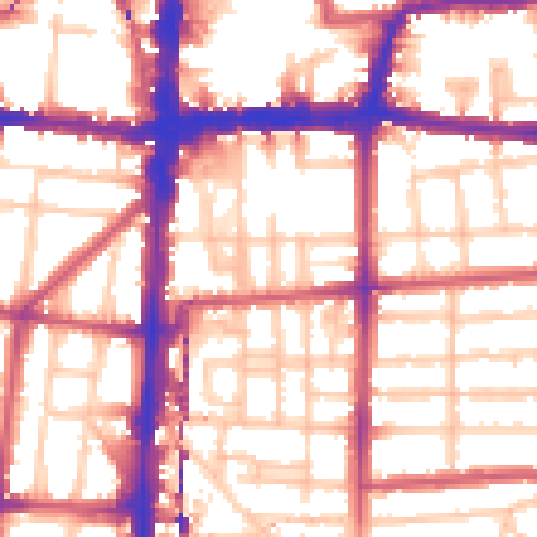 Daytime road noise heatmap for E8 3HX