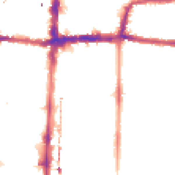 Night-time road noise heatmap for E8 3HX