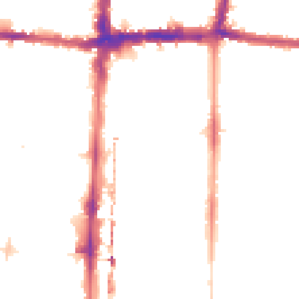 Night-time road noise heatmap for E8 3JR