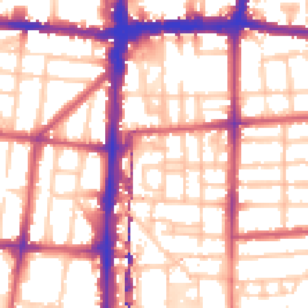 Daytime road noise heatmap for E8 3JT