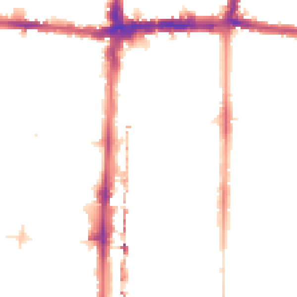 Night-time road noise heatmap for E8 3JT