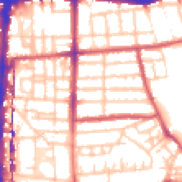 Daytime road noise heatmap for E8 3LU