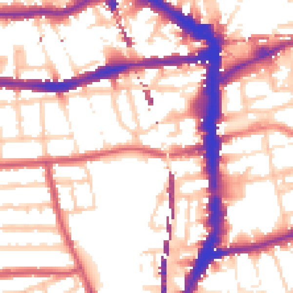 Daytime road noise heatmap for E8 3NJ