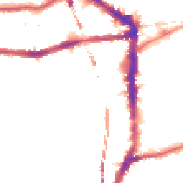 Night-time road noise heatmap for E8 3NJ