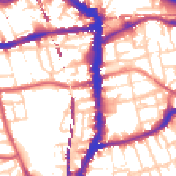 Daytime road noise heatmap for E8 3QR