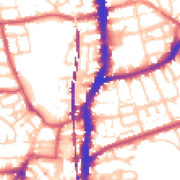 Daytime road noise heatmap for E8 3RH