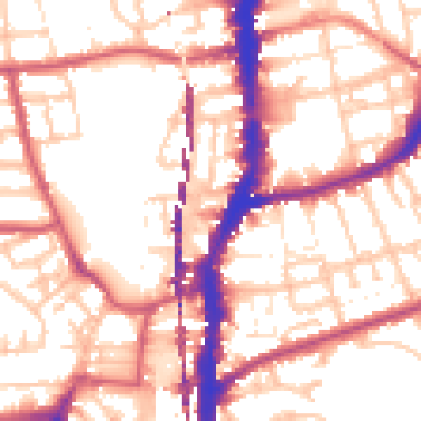 Daytime road noise heatmap for E8 3SE