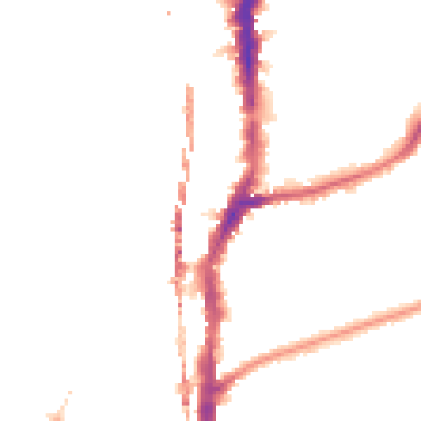 Night-time road noise heatmap for E8 3SE