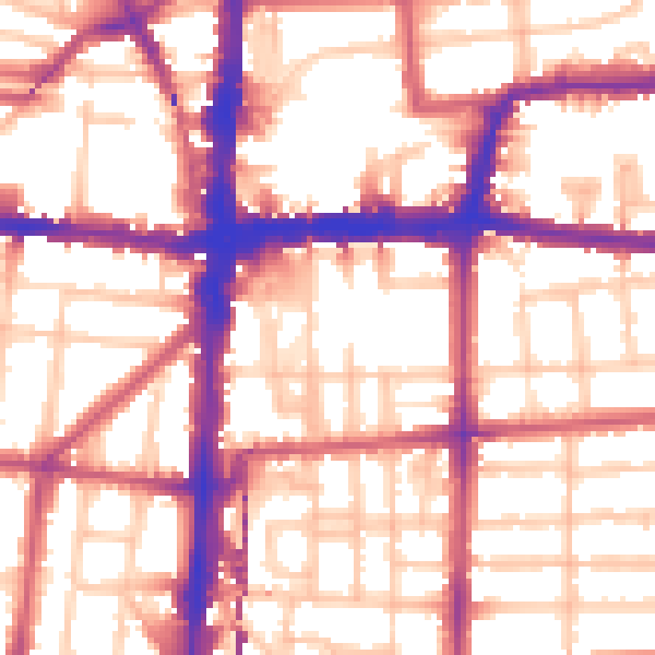 Daytime road noise heatmap for E8 3SU