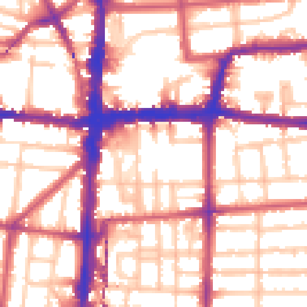 Daytime road noise heatmap for E8 3SX