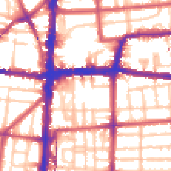 Daytime road noise heatmap for E8 3SY