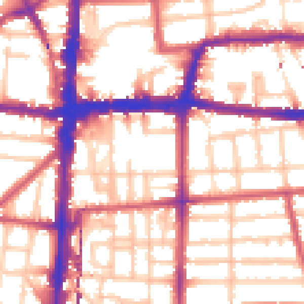Daytime road noise heatmap for E8 3TA