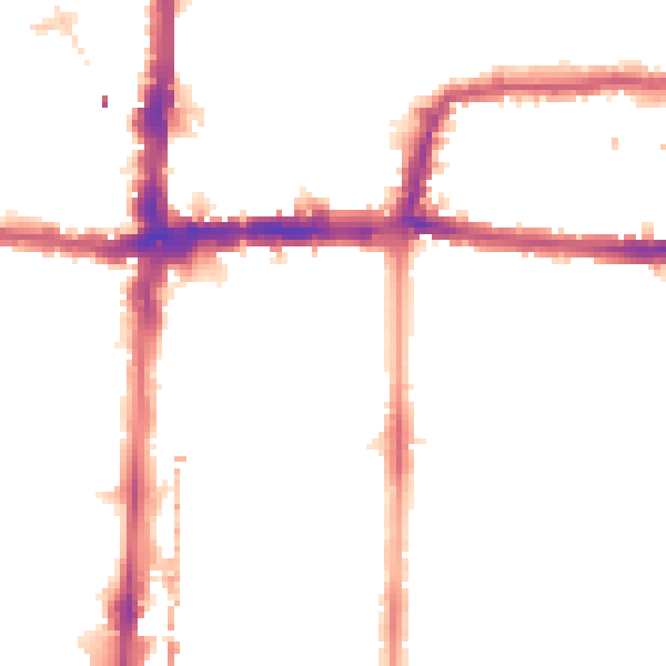 Night-time road noise heatmap for E8 3TA