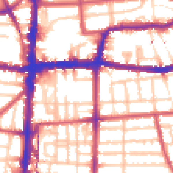 Daytime road noise heatmap for E8 3TB