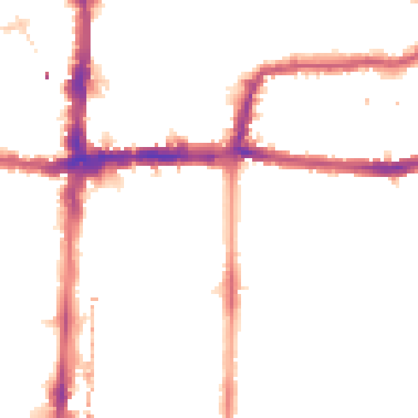 Night-time road noise heatmap for E8 3TB