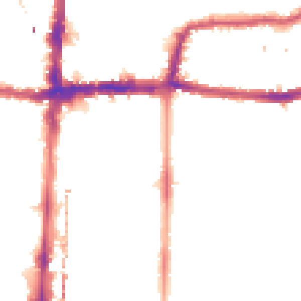 Night-time road noise heatmap for E8 3TD