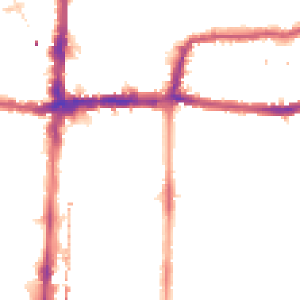 Night-time road noise heatmap for E8 3TQ