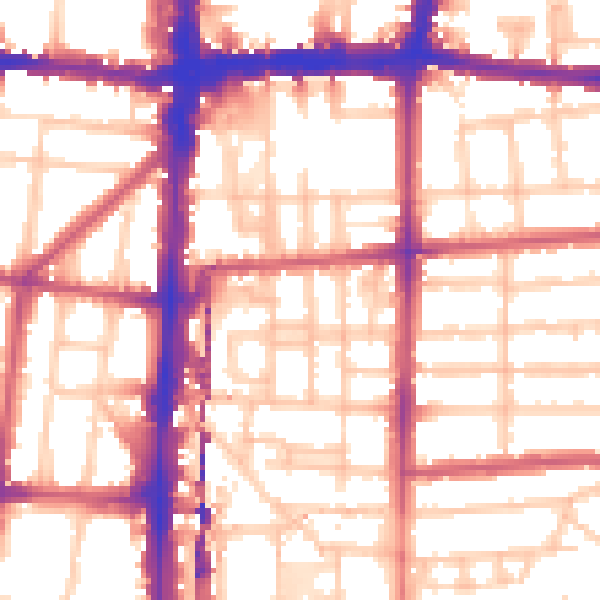 Daytime road noise heatmap for E8 3XA