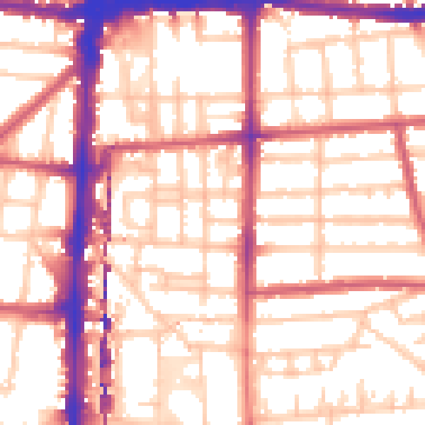 Daytime road noise heatmap for E8 3XJ