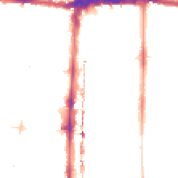 Night-time road noise heatmap for E8 4BG