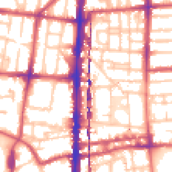Daytime road noise heatmap for E8 4DY