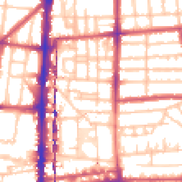 Daytime road noise heatmap for E8 4ES