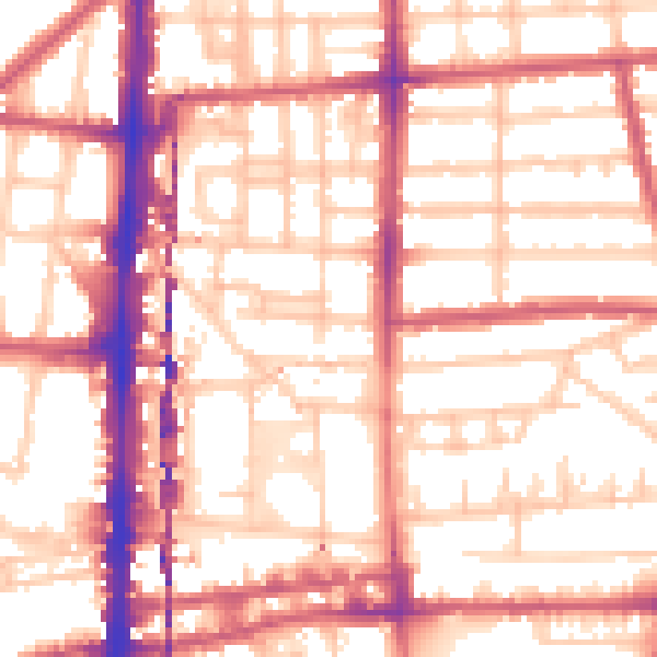 Daytime road noise heatmap for E8 4ET