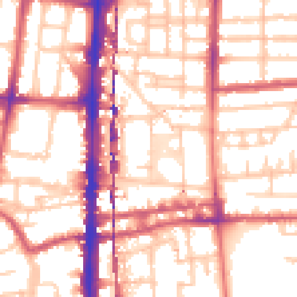 Daytime road noise heatmap for E8 4HJ