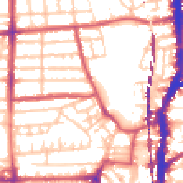 Daytime road noise heatmap for E8 4LS