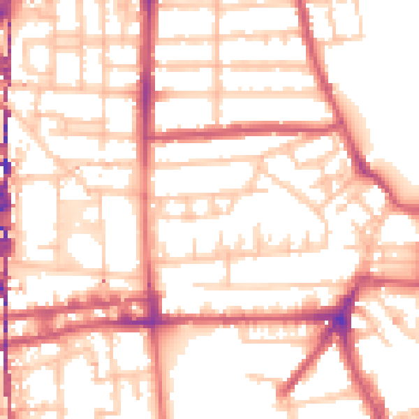 Daytime road noise heatmap for E8 4NT