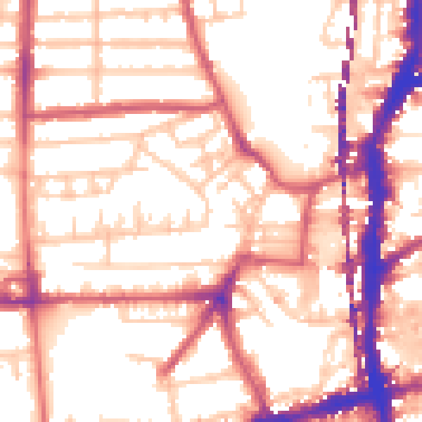 Daytime road noise heatmap for E8 4PD