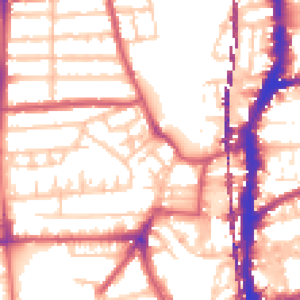 Daytime road noise heatmap for E8 4PQ