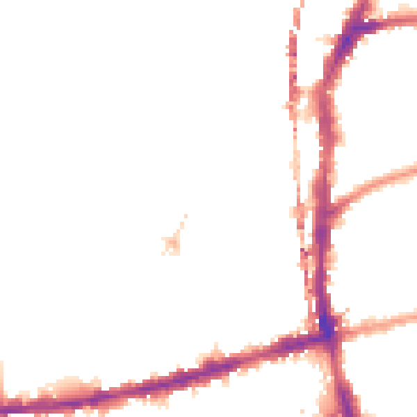 Night-time road noise heatmap for E8 4QU