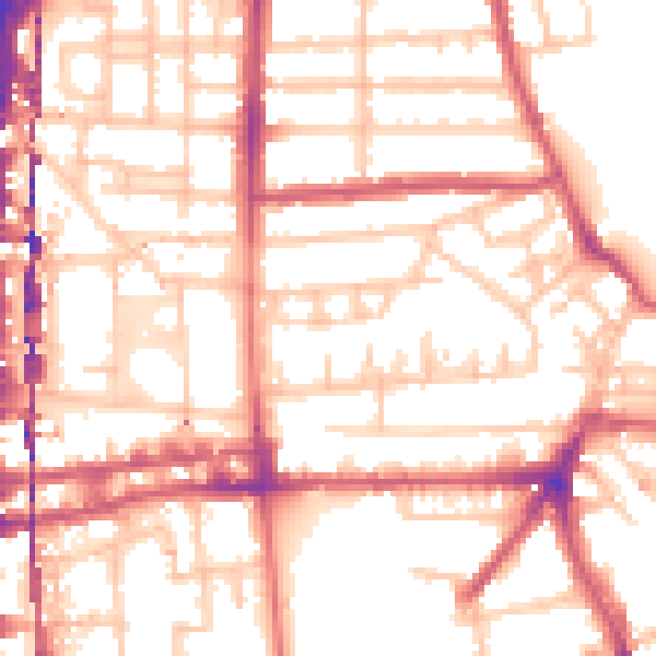 Daytime road noise heatmap for E8 4SH