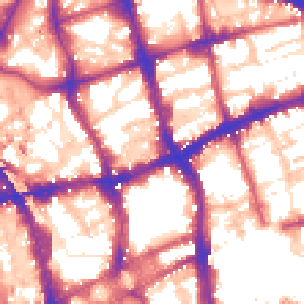 Daytime road noise heatmap for EC1V 0BX