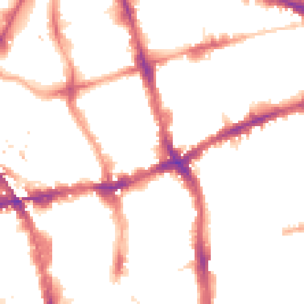 Night-time road noise heatmap for EC1V 0DF