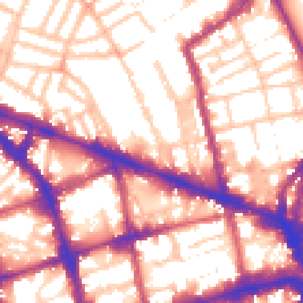 Daytime road noise heatmap for EC1V 1AG