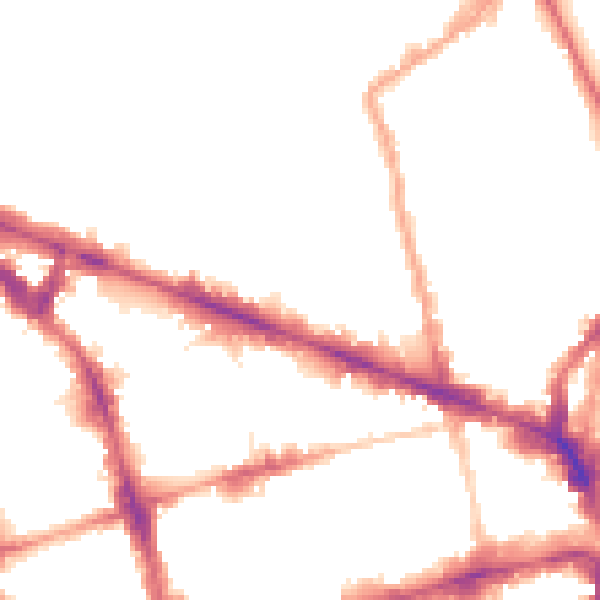 Night-time road noise heatmap for EC1V 1AG