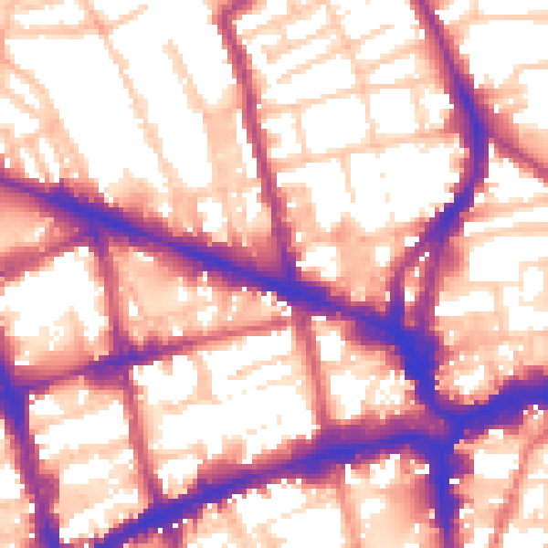Daytime road noise heatmap for EC1V 1JT