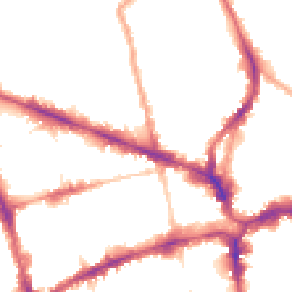 Night-time road noise heatmap for EC1V 1JT