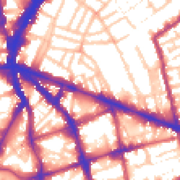 Daytime road noise heatmap for EC1V 1LA