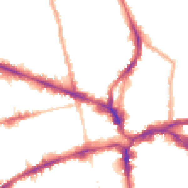 Night-time road noise heatmap for EC1V 1NR