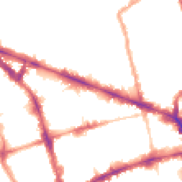 Night-time road noise heatmap for EC1V 2AB