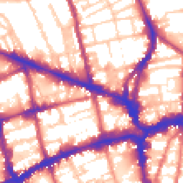 Daytime road noise heatmap for EC1V 2PH