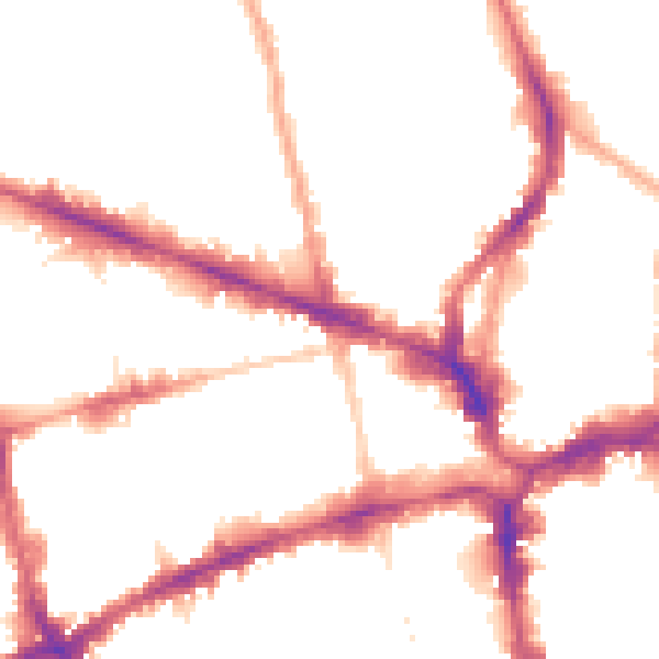 Night-time road noise heatmap for EC1V 2PH